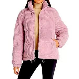 Koolaburra By Ugg Dusty Rose Brushed Corduroy Puffer Coat Jacket